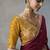 maroon silk blend sequince designer border party wear saree
