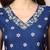 Blue & white floral printed mirror work a line kurta with dupatta