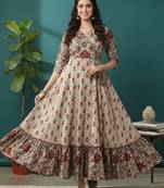 Floral printed angrakha anarkali kurta