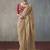 beige silk blend sequince designer border party wear saree