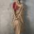 beige silk blend sequince designer border party wear saree