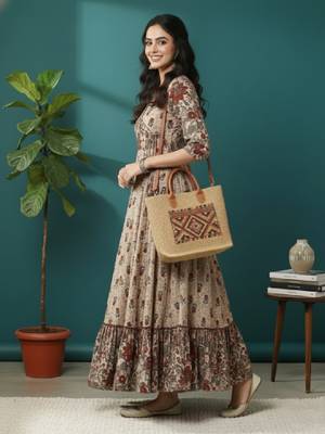 Floral printed angrakha anarkali kurta 3