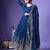 Floral embroidered georgette anarkali kurta with dupatta