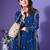 Floral embroidered georgette anarkali kurta with dupatta