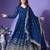 Floral embroidered georgette anarkali kurta with dupatta