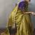antique gold silk blend sequince designer border party wear saree