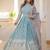 Floral embroidered sequinned georgette anarkali kurta with duppatta