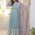 Floral embroidered sequinned georgette anarkali kurta with duppatta