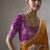 orange silk blend sequince designer border party wear saree