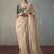 light beige silk blend sequince designer border party wear saree