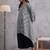 Checked flared sleeves v-neck cotton a-line kurta
