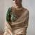 light beige silk blend sequince designer border party wear saree