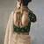 light beige silk blend sequince designer border party wear saree