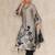 Floral printed flared sleeves straight chanderi cotton kurta