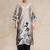 Floral printed flared sleeves straight chanderi cotton kurta
