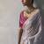 silver silk blend sequince designer border party wear saree