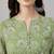 Women's green chiffon lurex floral printed a-line kurta