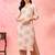 Floral printed v-neck cotton straight kurta