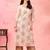 Floral printed v-neck cotton straight kurta