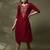 Women floral embroidered flared sleeves thread work kurta