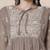 Women muga cotton flared chikankari embroidered kurta