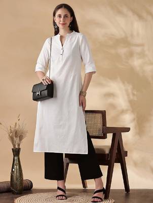 Women mandarin collar cotton kurta 1