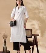 Women mandarin collar cotton kurta