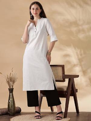Women mandarin collar cotton kurta 2