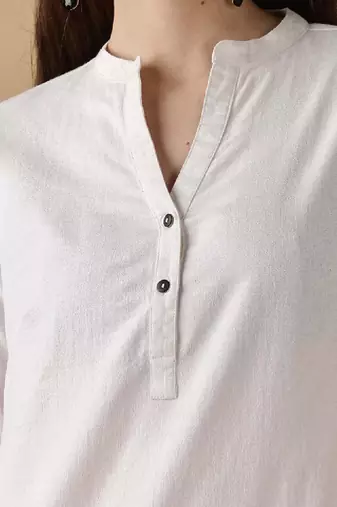 Women mandarin collar cotton kurta