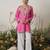 Women floral pink kashmiri aari work cotton short kurta
