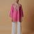 Women floral pink kashmiri aari work cotton short kurta