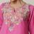 Women floral pink kashmiri aari work cotton short kurta