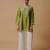 Women green floral embroidered daily cotton straight kurta