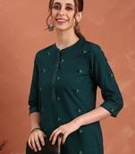 Women geometric printed daily pure cotton a-line kurta