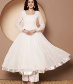 Women solid festive anarkali kurta