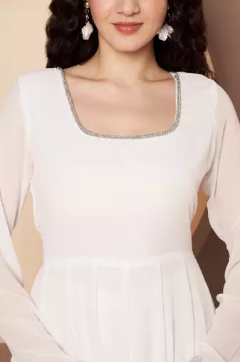 Women solid festive anarkali kurta
