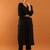 Women black modal chikankari embroidered kurta
