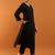 Women black modal chikankari embroidered kurta