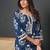 Ethnic motifs printed round neck zari straight pure cotton kurta