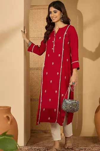 Embroidered straight kurtas