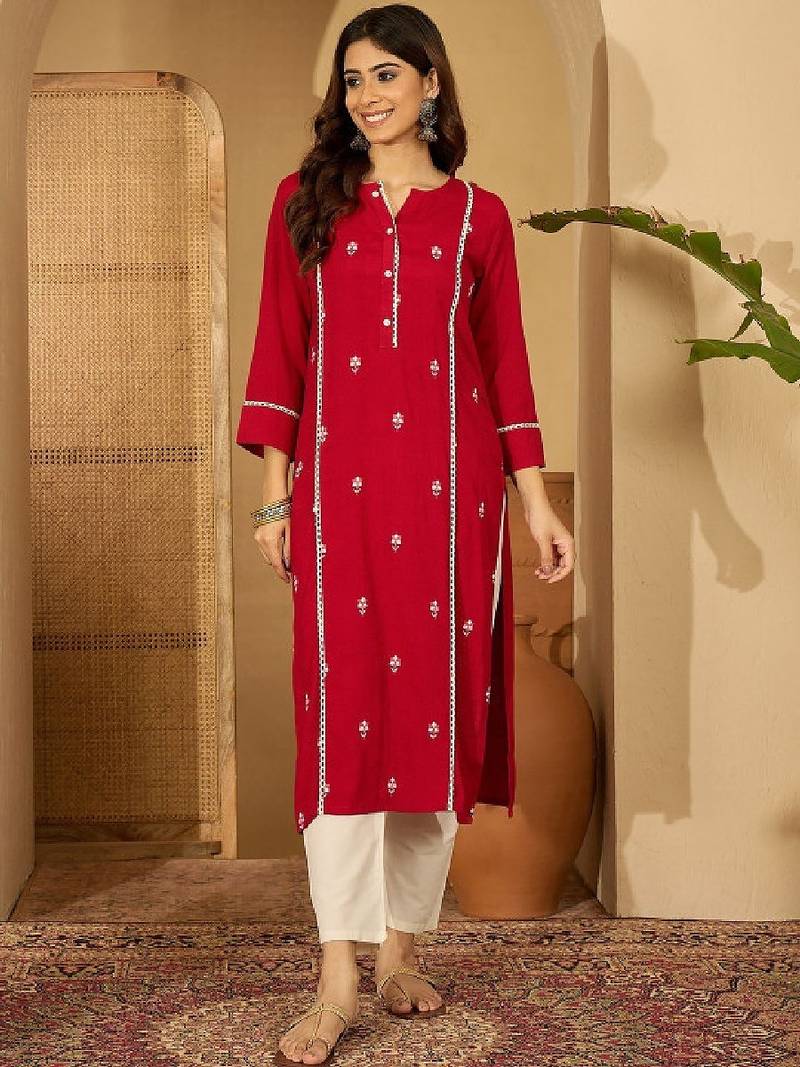 Embroidered straight kurtas