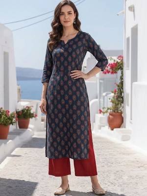 Women ethnic printed kurta 2