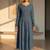 Women geometric printed indigo anarkali kurta