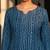 Women geometric printed indigo anarkali kurta
