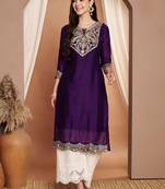 Women embroidered thread work grandeur & majestic artwork kurta