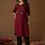Women ethnic motifs embroidered thread work kurta