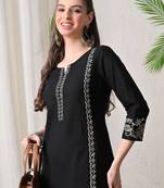 Women embroidered thread work floral kurta