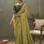 olive upada silk blend woven with lace border designer saree