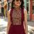 Women ethnic motifs embroidered patchwork kurta