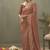 salmon upada silk blend woven with lace border designer saree